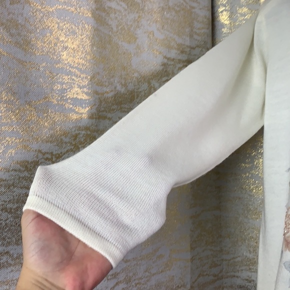 Vintage🧚♀️ Alfred Dunner Petite Creamy Sequinned Sweater Size PM - Picture 5 of 13